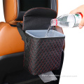 Waterproof Leather Durable Car Trash Can with Lid